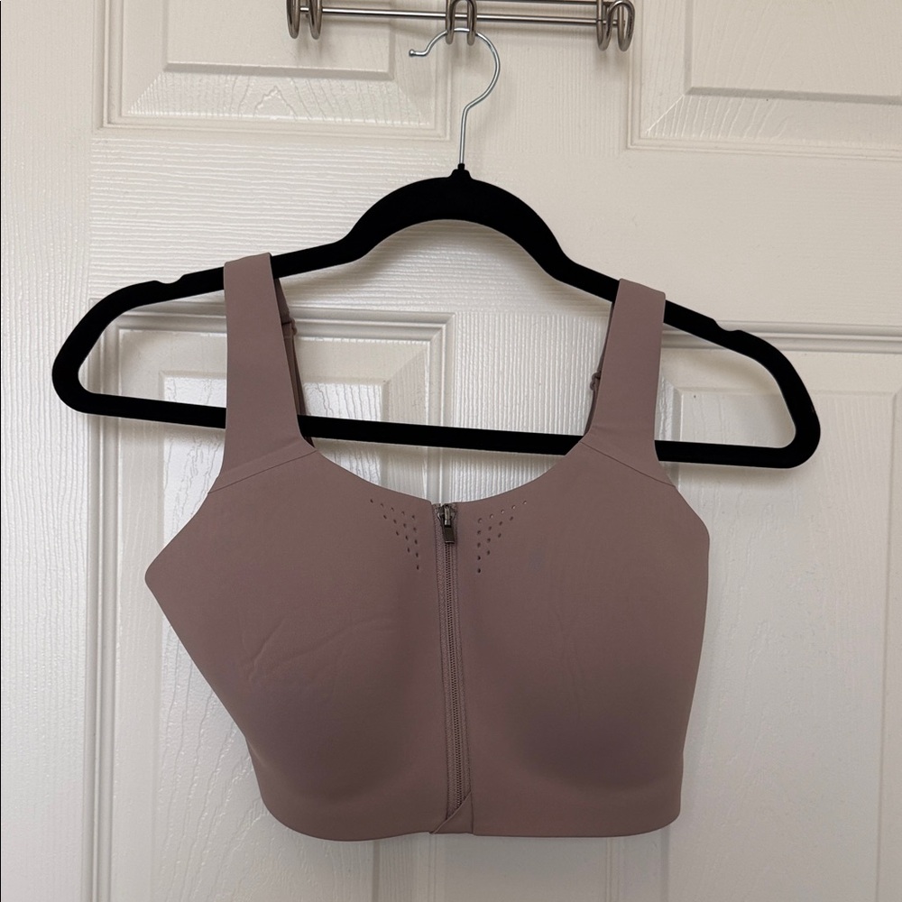 Victoria's Secret Zip-Front Sports Bra - Taupe